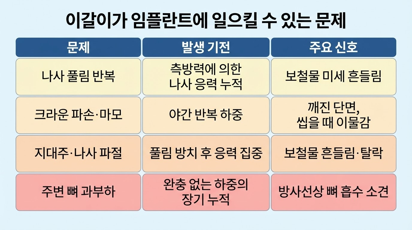 이갈이가 임플란트에 미치는 영향