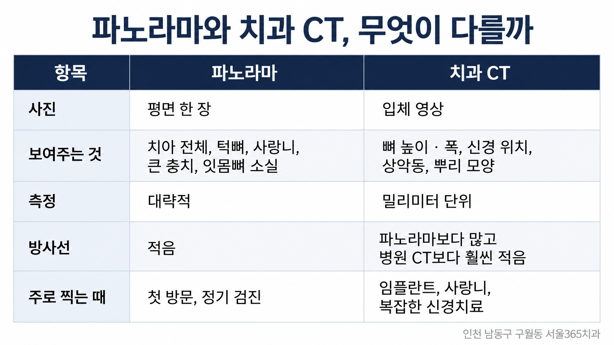 파노라마 CT차이